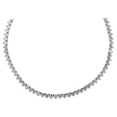 Straight Line Tennis-Halskette mit lebhaften Diamanten, GIA-zertifiziert 32,41 Karat Diamant