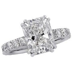 Vivid Diamonds GIA Certified 3.59 Carat Radiant Cut Diamond Engagement Ring