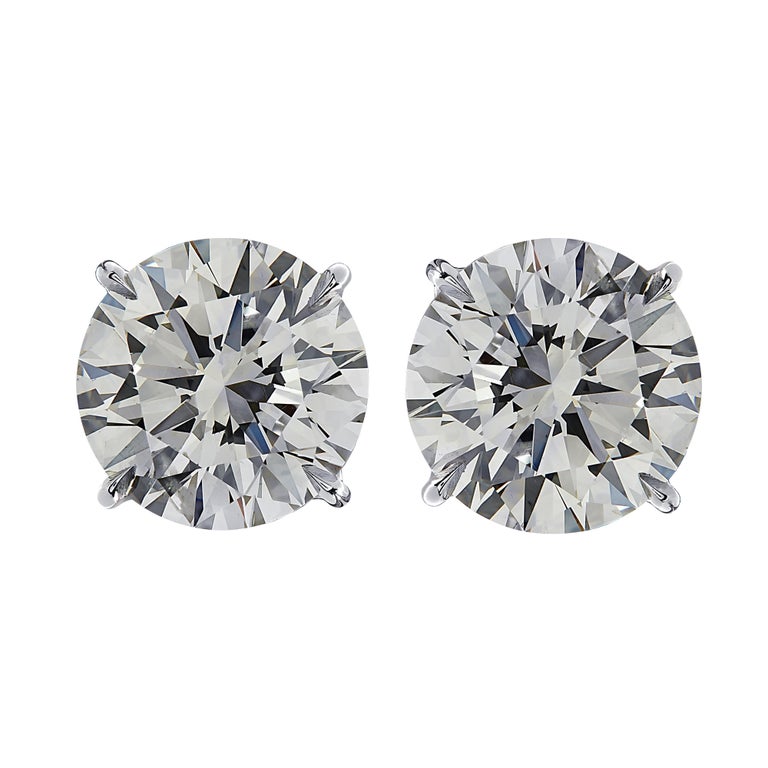 Vivid Diamonds GIA Certified 4 Carat Diamond Solitaire Stud Earrings In New Condition In Miami, FL