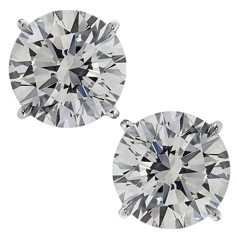 Vivid Diamonds GIA Certified 4 Carat Diamond Solitaire Stud Earrings