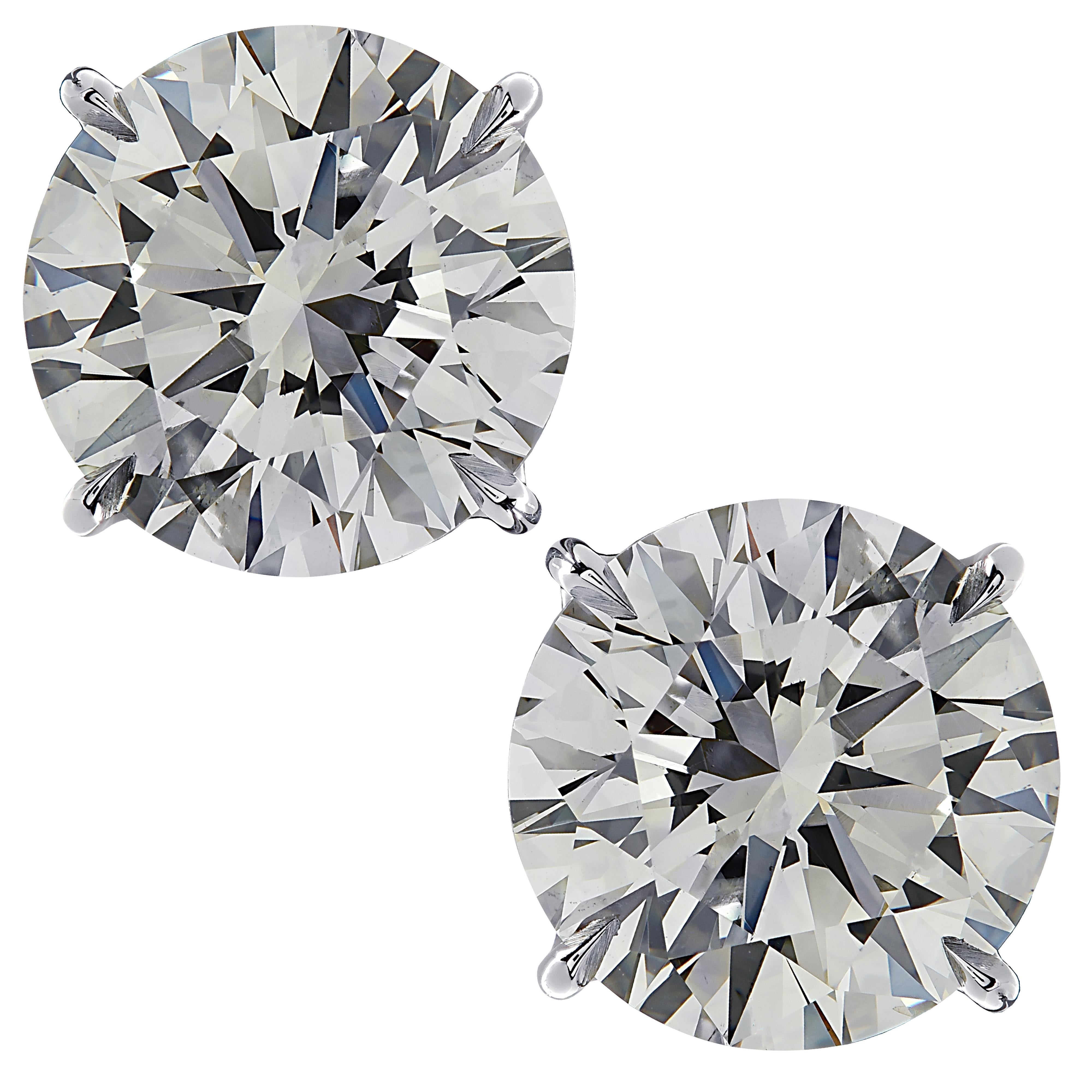 Vivid Diamonds GIA Certified 4.01 Carat Diamond Solitaire Stud Earrings In New Condition In Miami, FL