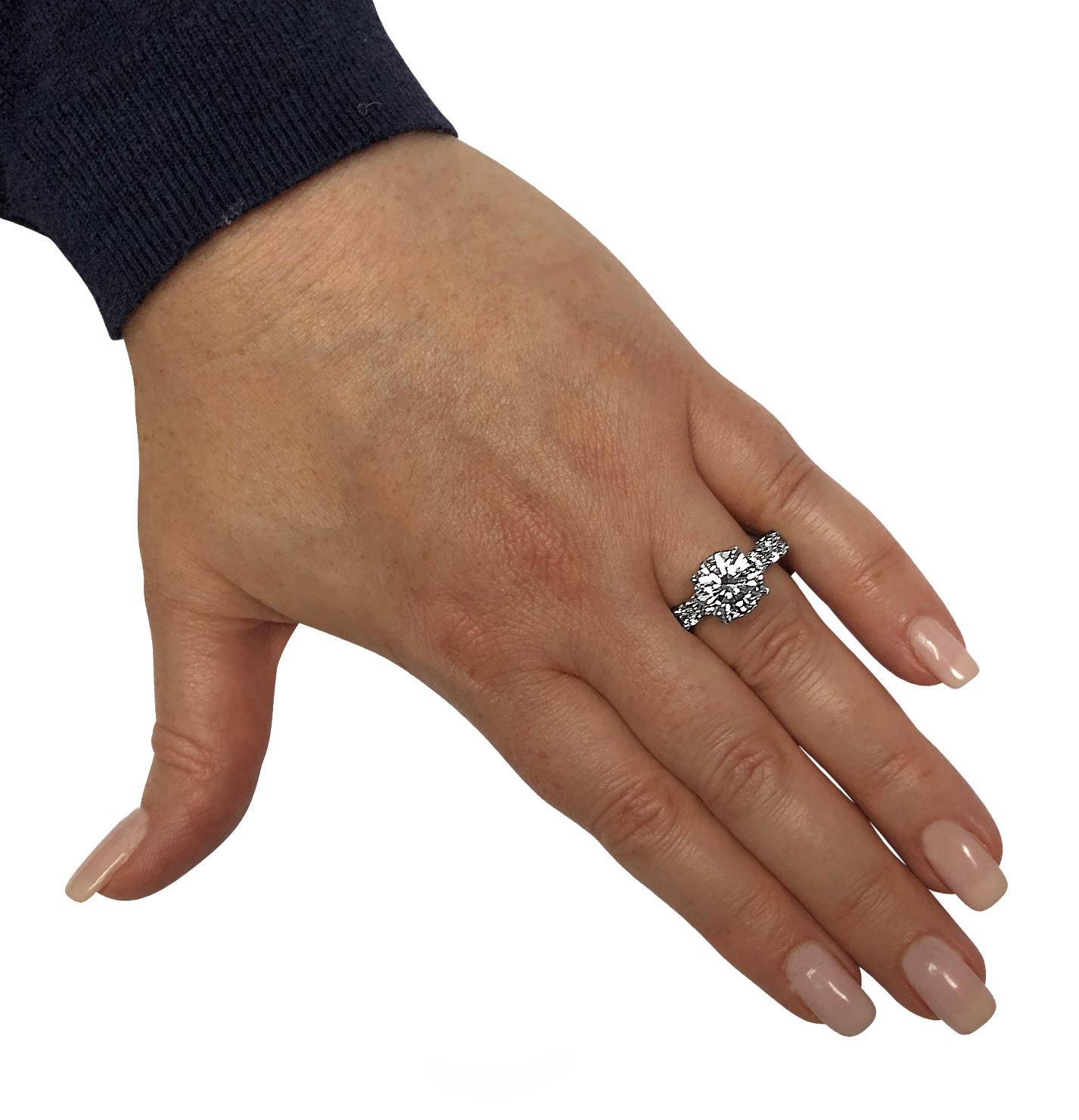 Round Cut Vivid Diamonds GIA Certified 4.02 Carat Diamond Engagement Ring