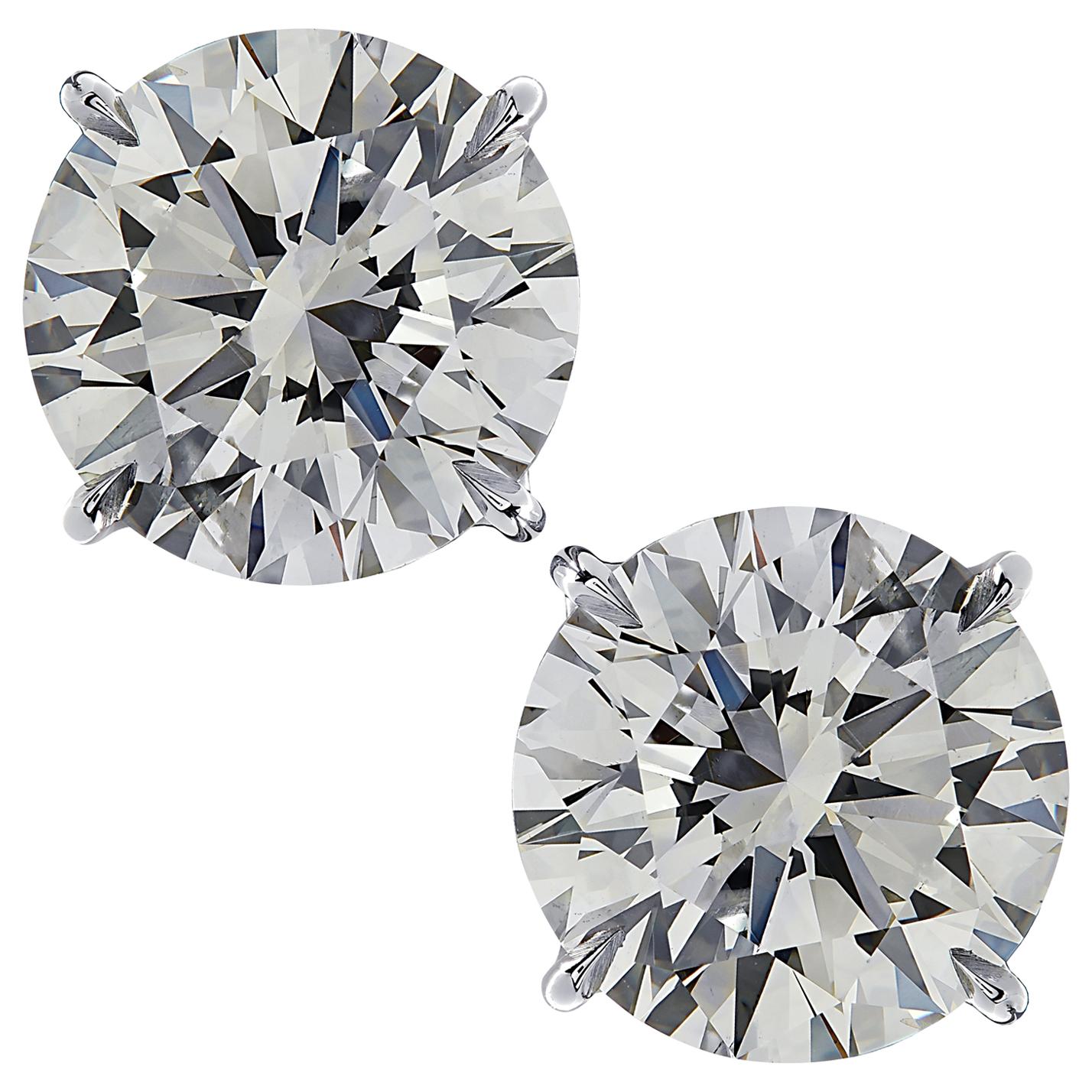 Vivid Diamonds GIA Certified 4.02 Carat Diamond Stud Earrings