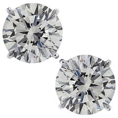 Vivid Diamonds GIA Certified 4.02 Carat Diamond Stud Earrings