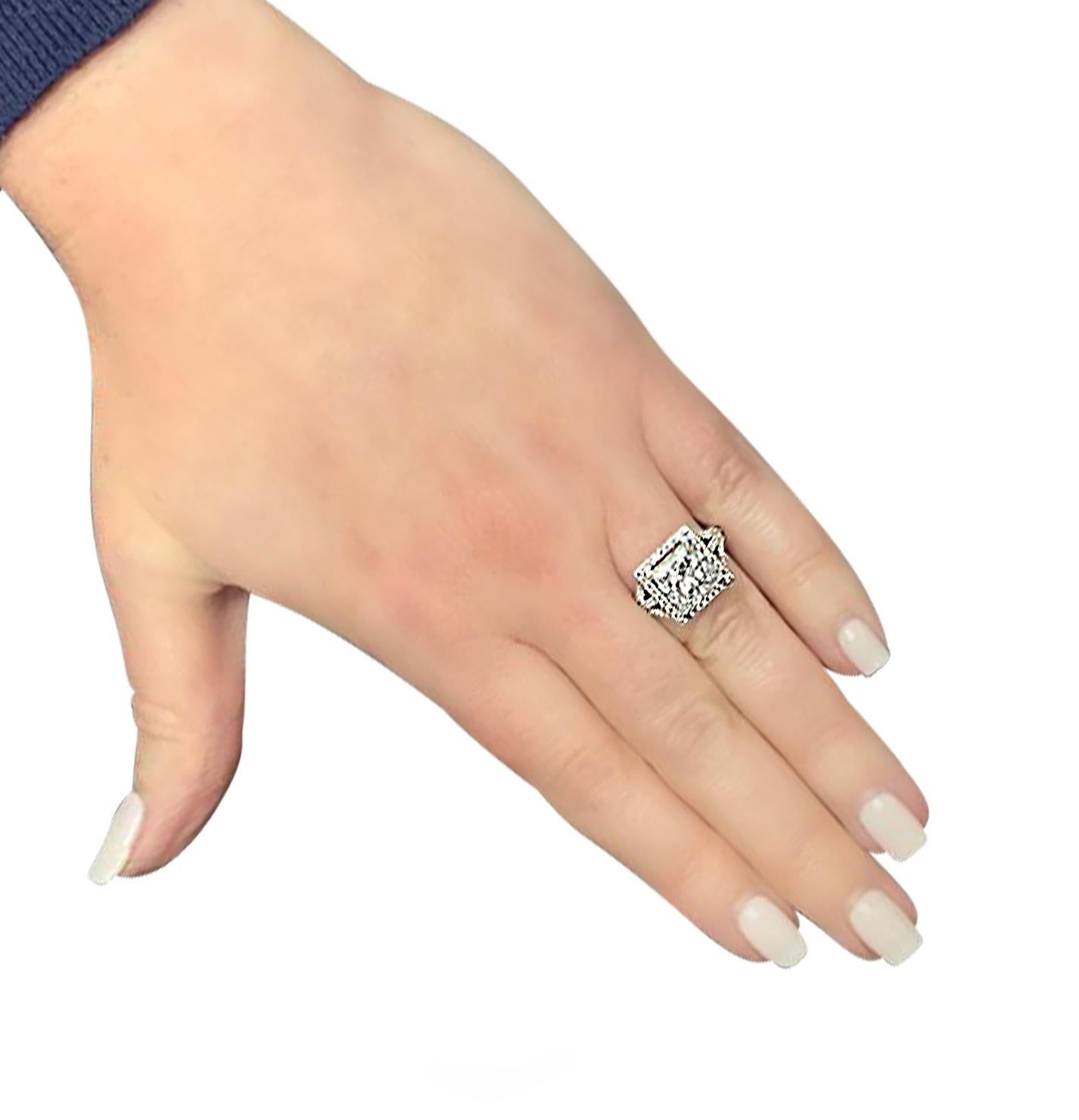 Princess Cut Vivid Diamonds GIA Certified 4.22 Carat Diamond Engagement Ring