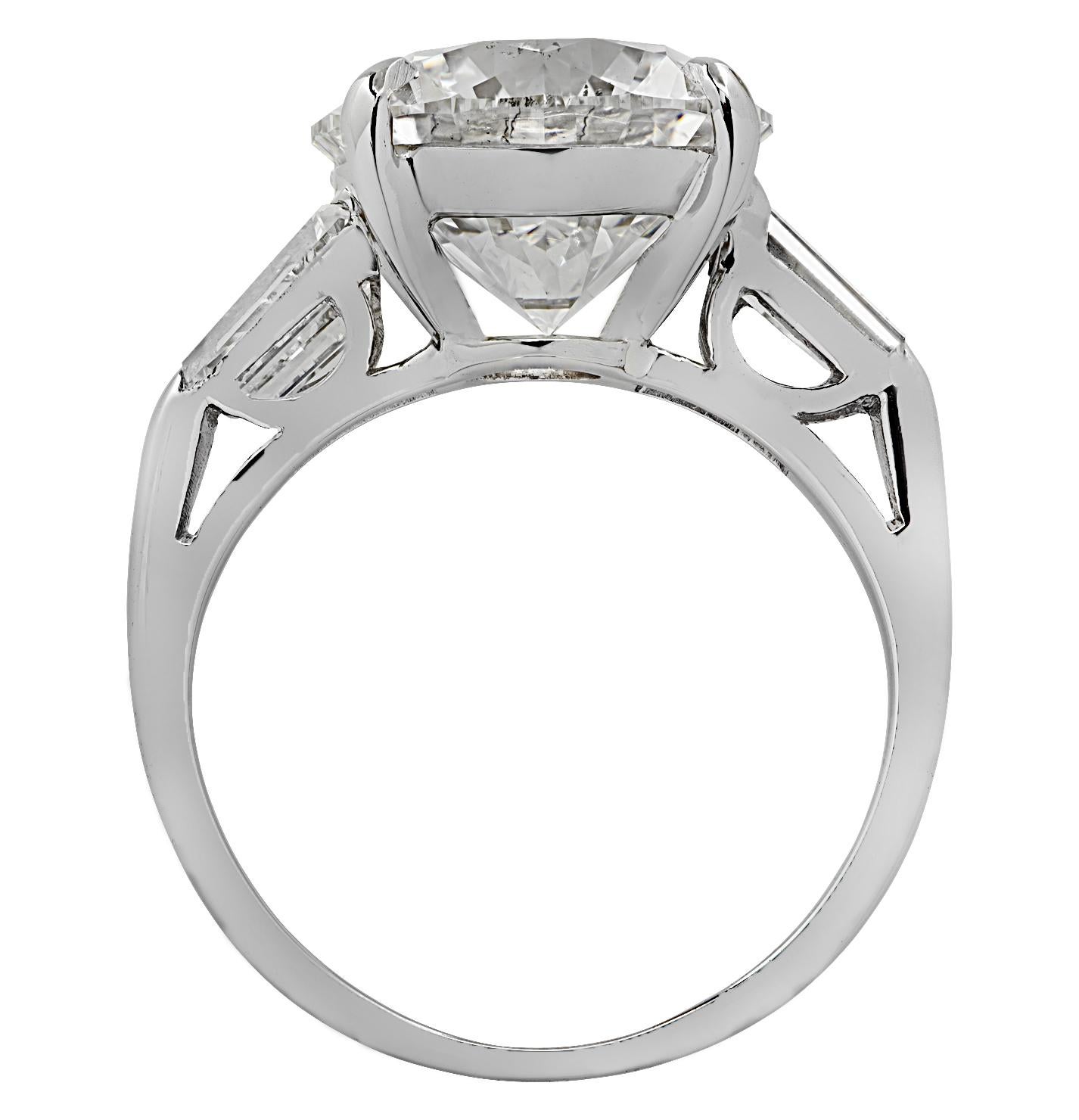 Round Cut Vivid Diamonds GIA Certified 4.54 Carat Diamond Engagement Ring