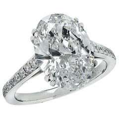 Vivid Diamonds GIA Certified 4.63 Carat Oval Diamond Engagement Ring