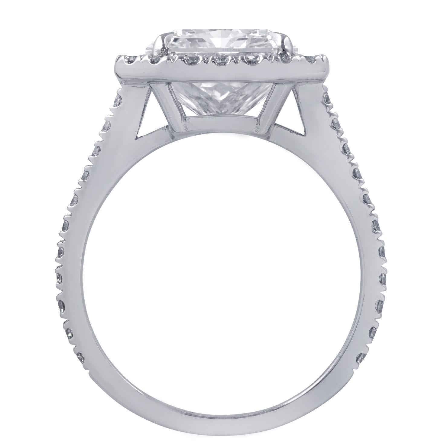 Modern Vivid Diamonds GIA Certified 4.83 Carat Diamond Halo Engagement Ring