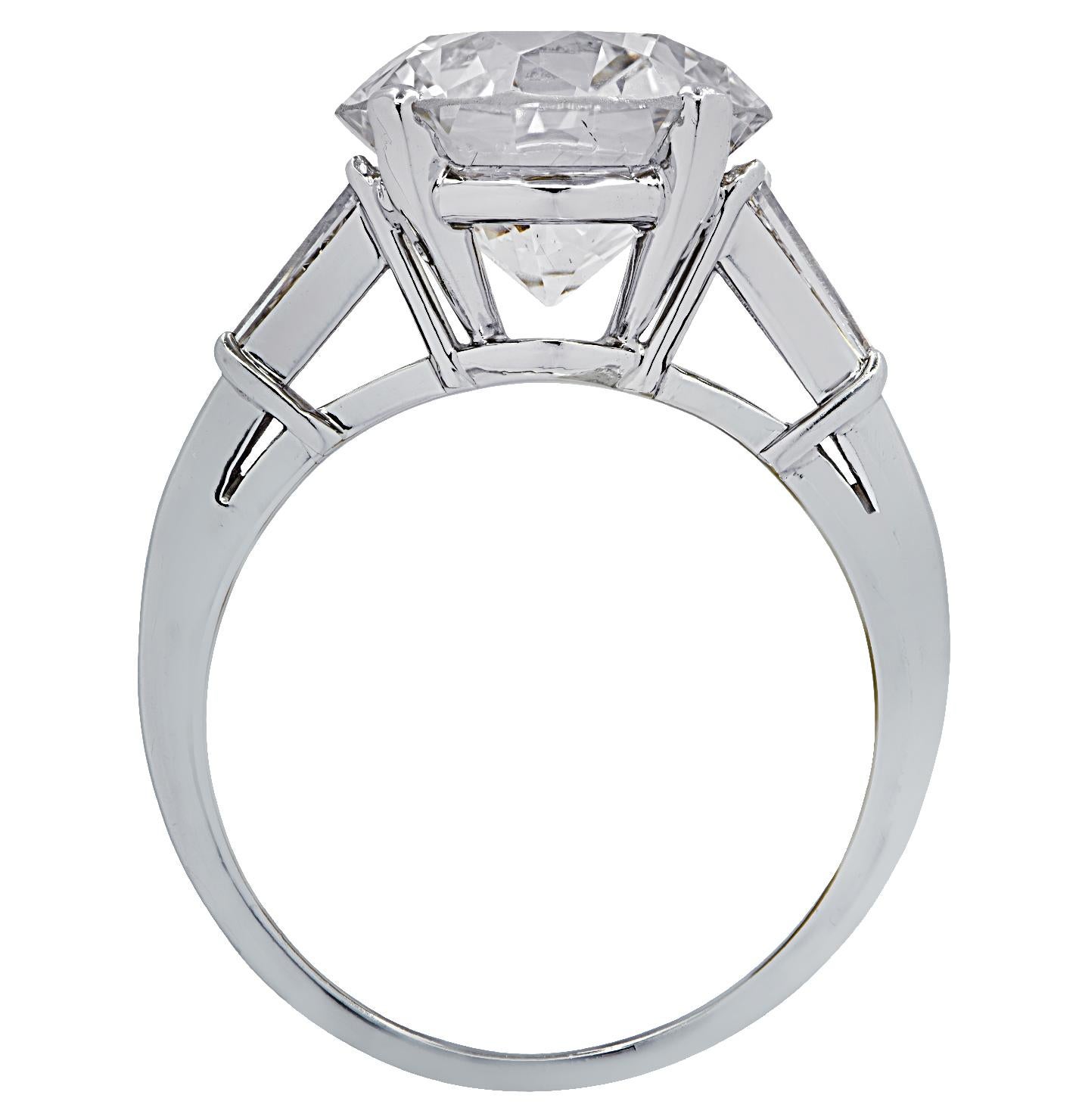 Old European Cut Vivid Diamonds GIA Certified 4.87 Carat Diamond Engagement Ring