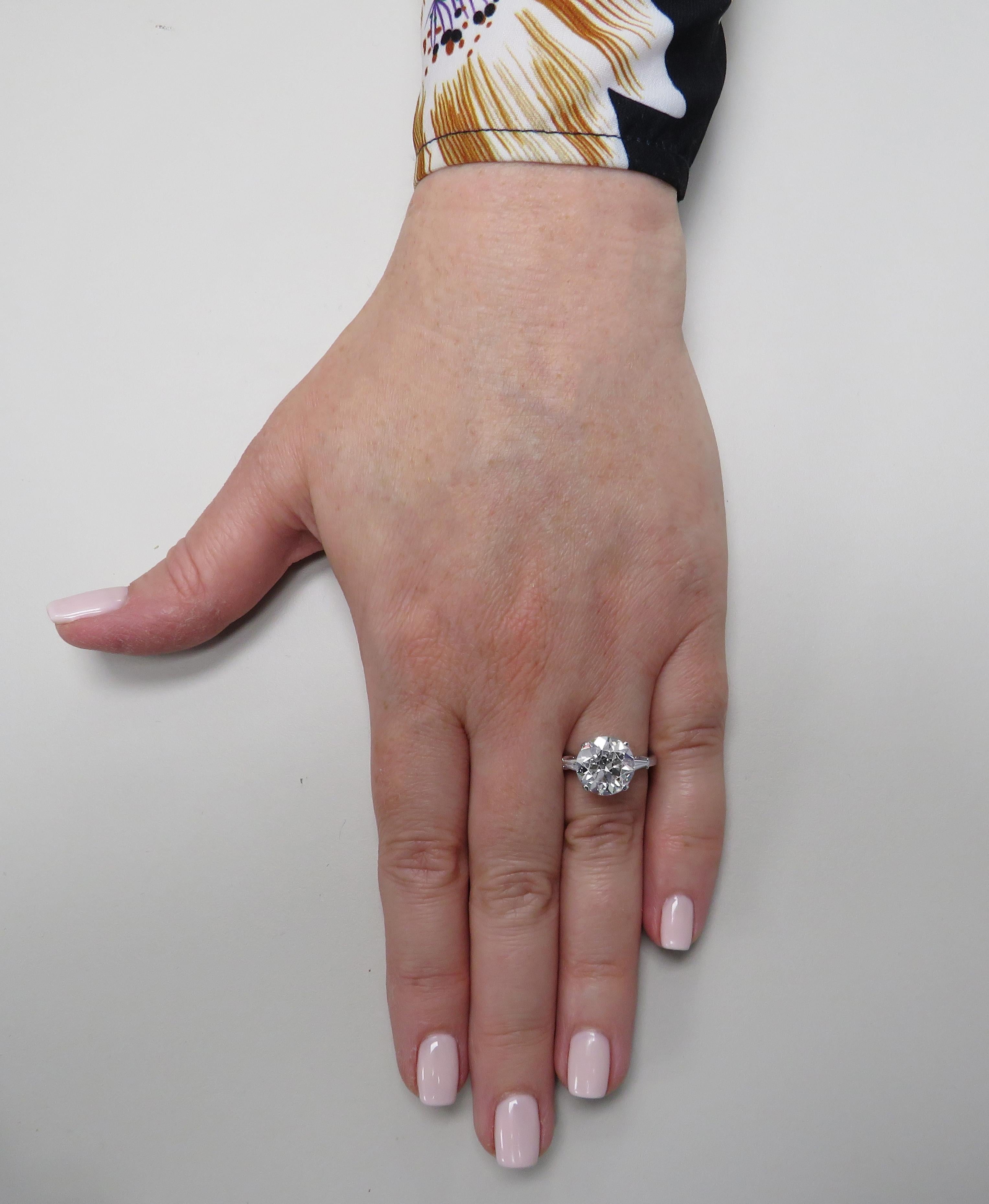 Vivid Diamonds GIA Certified 4.87 Carat Diamond Engagement Ring In Good Condition In Miami, FL