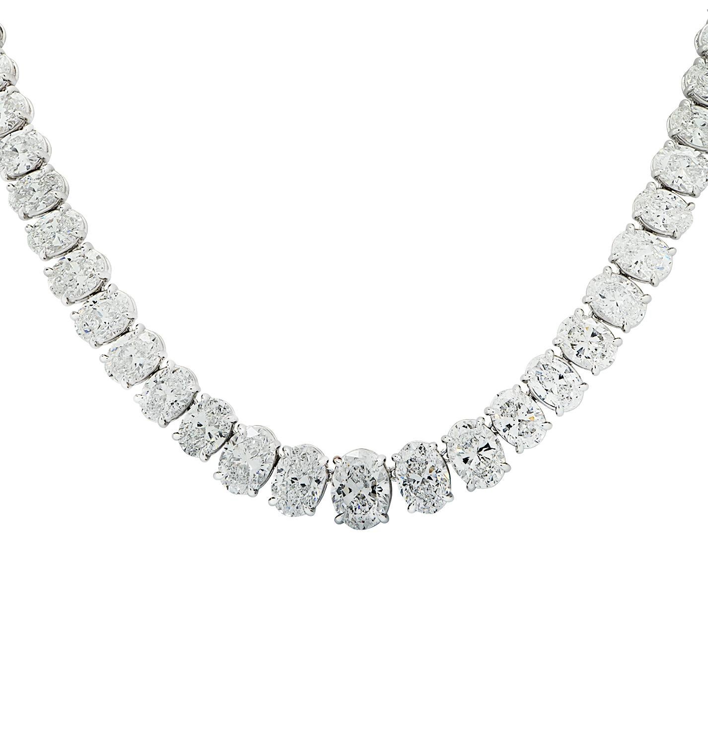 oval diamond torque necklace