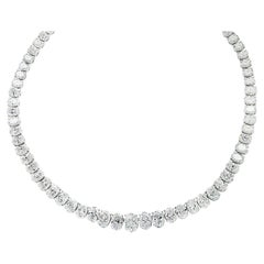 Vivid Diamonds GIA Certified 49.55 Carat Oval Cut Diamond Riviera Necklace 