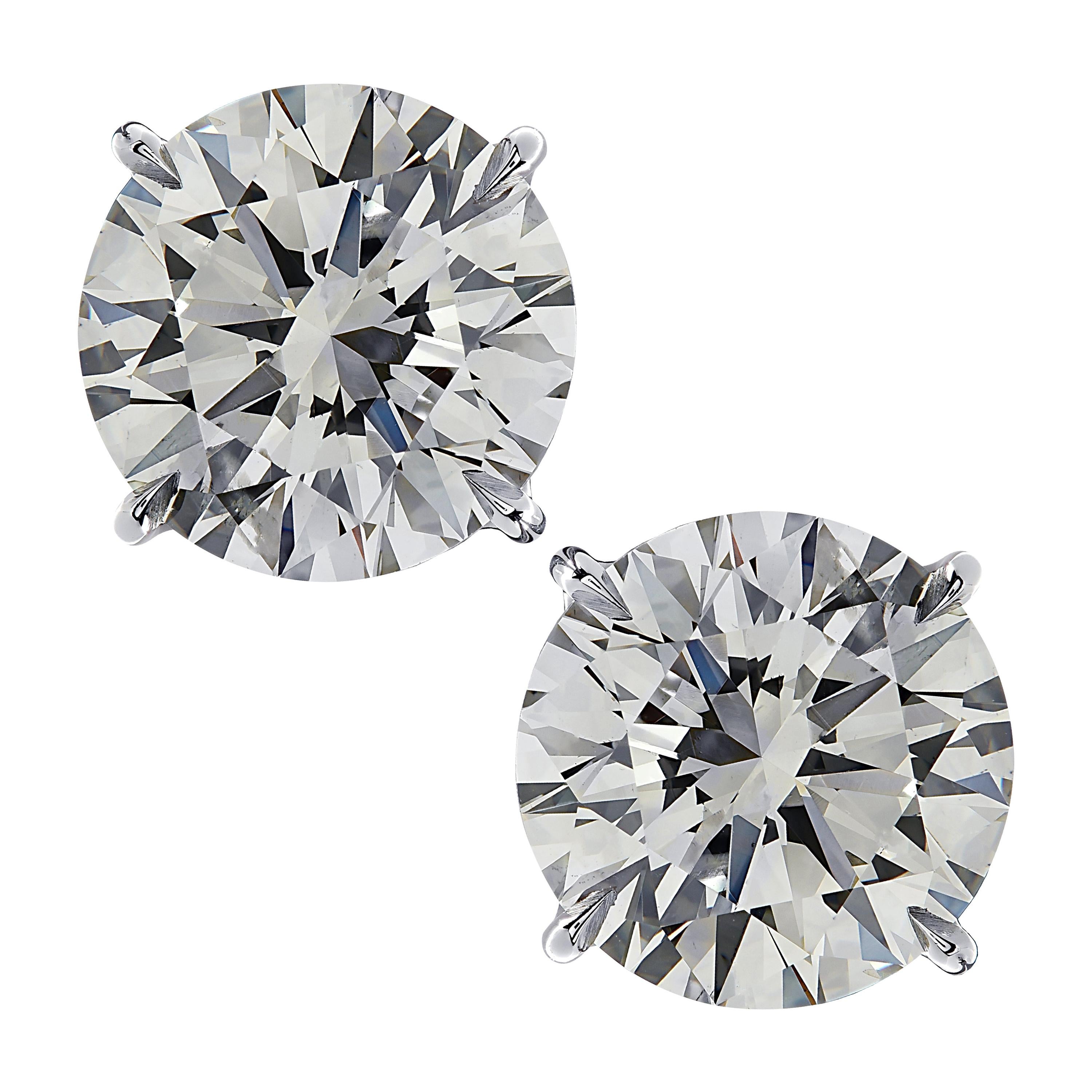 Vivid Diamonds GIA Certified 4.97 Carat Diamond Solitaire Stud Earrings