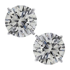 Vivid Diamonds GIA Certified 4.97 Carat Diamond Solitaire Stud Earrings