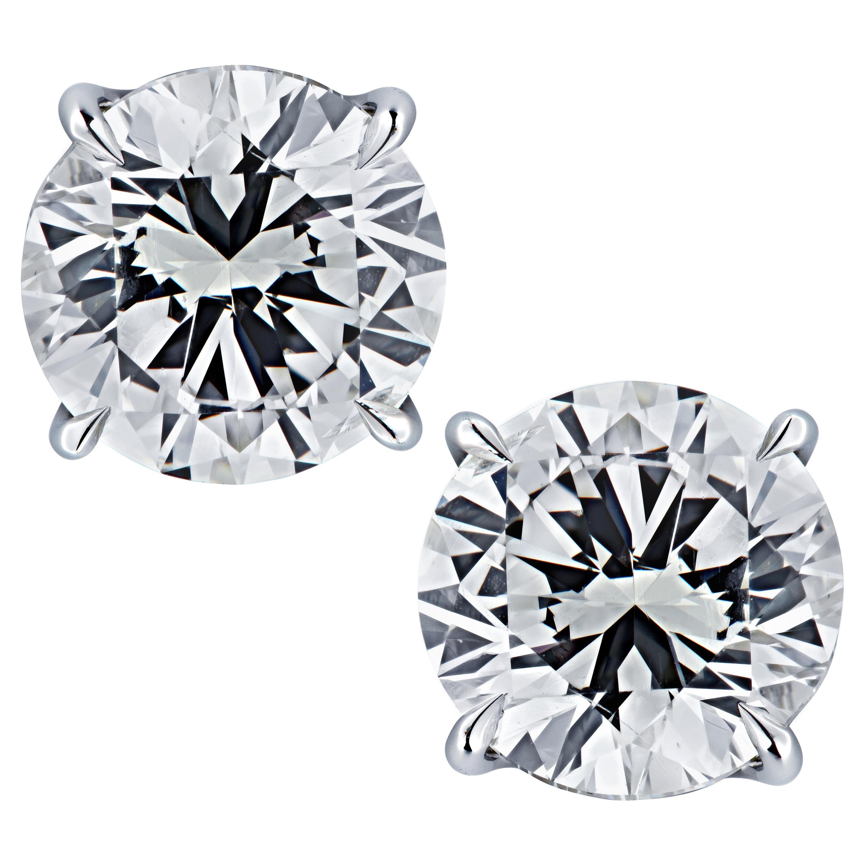 Vivid Diamonds GIA Certified 5 Carat Diamond Stud Earrings