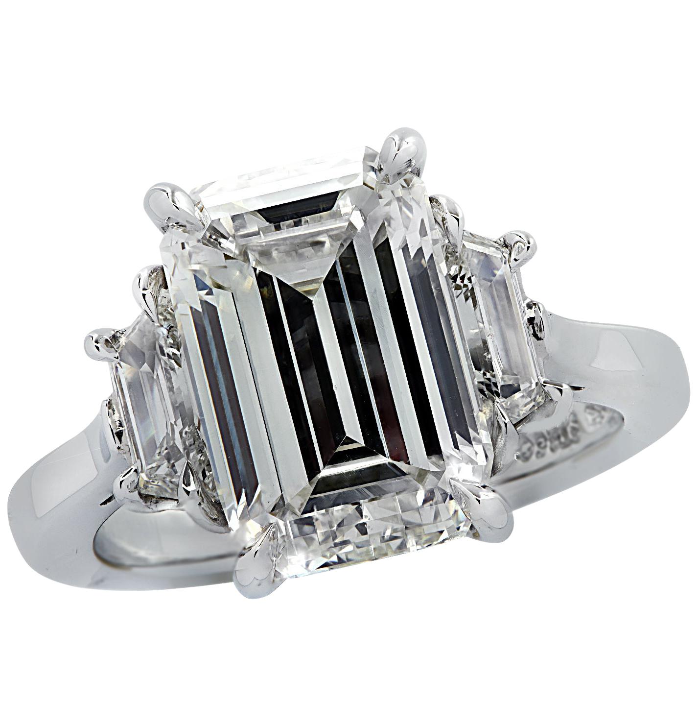 Vivid Diamonds GIA Certified 5 Carat Emerald Cut Engagement Ring