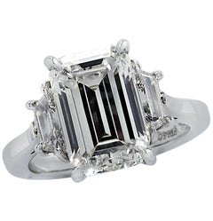 Vivid Diamonds Anillo de compromiso talla esmeralda de 5 quilates certificado por el GIA