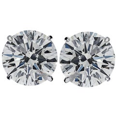 Vivid Diamonds GIA Certified 5.01 Carat Diamond Solitaire Stud Earrings
