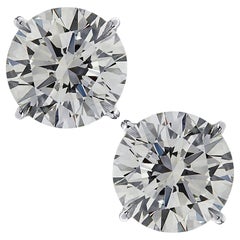 Vivid Diamonds GIA Certified 5.01 Carat Diamond Solitaire Stud Earrings