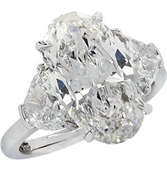 Vivid Diamonds GIA Certified 5.13 Carat Oval Diamond Engagement Ring