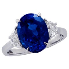 Vivid Diamonds GIA Certified 5.13 Carat Sapphire Engagement Ring