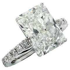 Vivid Diamonds GIA Certified 5.25 Carat Radiant Cut Diamond Engagement Ring