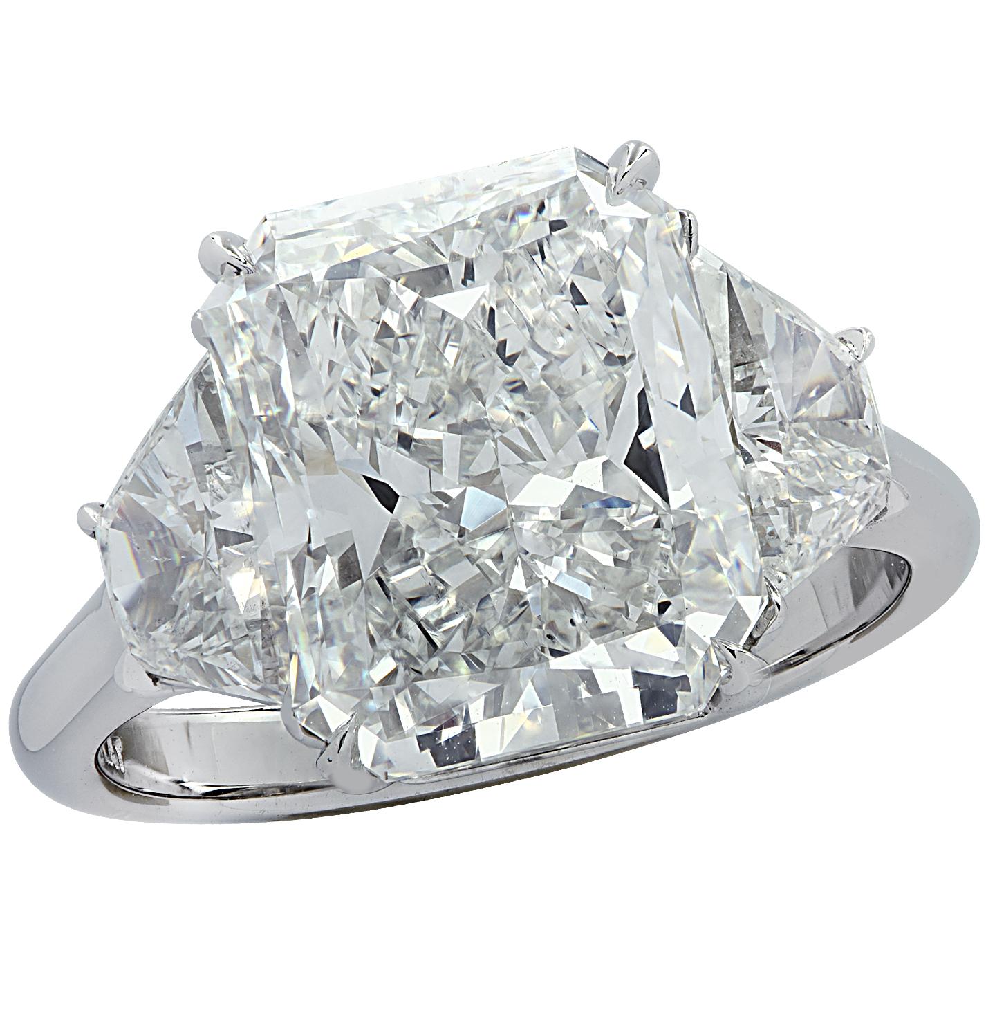 Modern Vivid Diamonds GIA Certified 5.33 Carat Radiant Diamond Engagement Ring