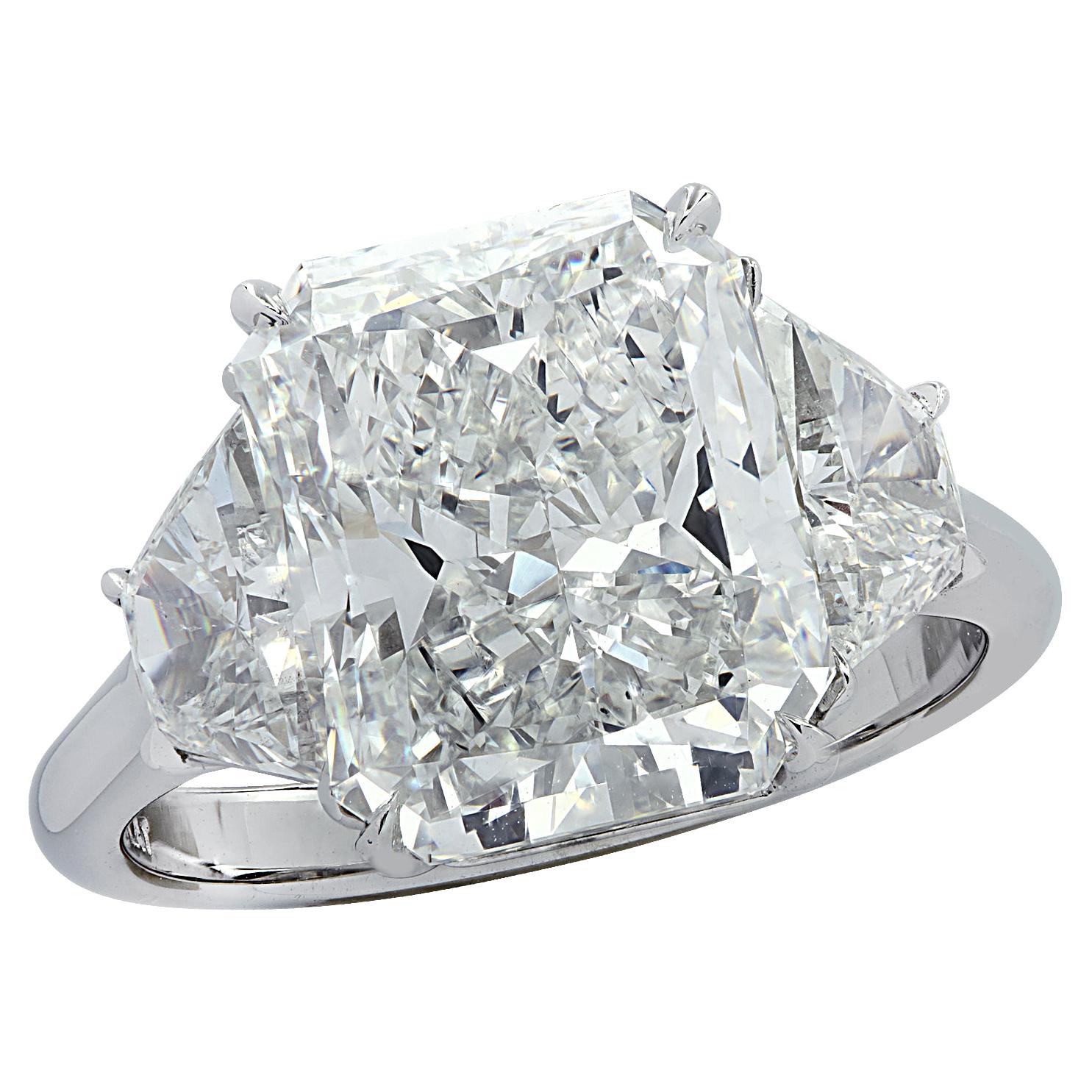 Vivid Diamonds GIA Certified 5.33 Carat Radiant Diamond Engagement Ring