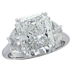 Vivid Diamonds GIA Certified 5.33 Carat Radiant Diamond Engagement Ring