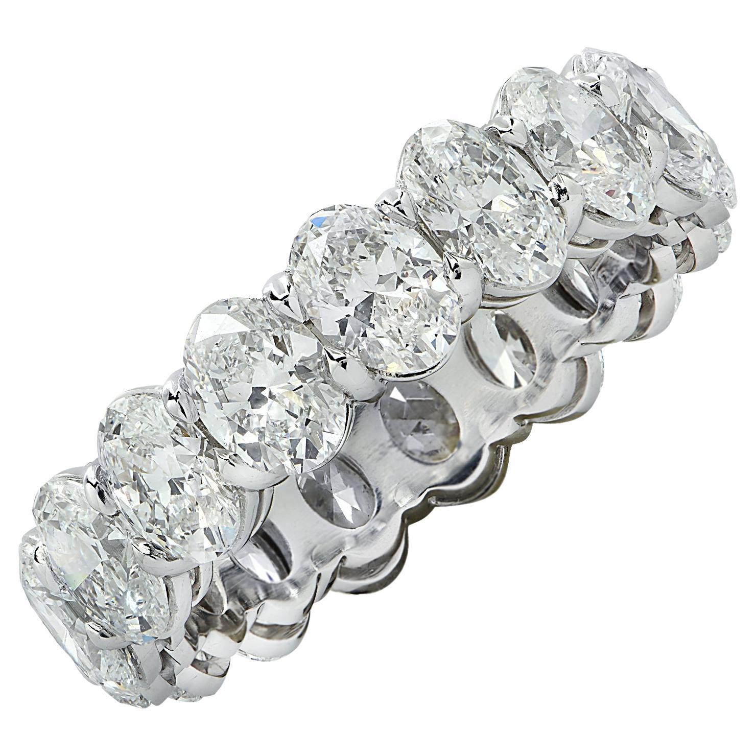 Vivid Diamonds GIA Certified 5.35 Carat Oval Eternity Band For Sale