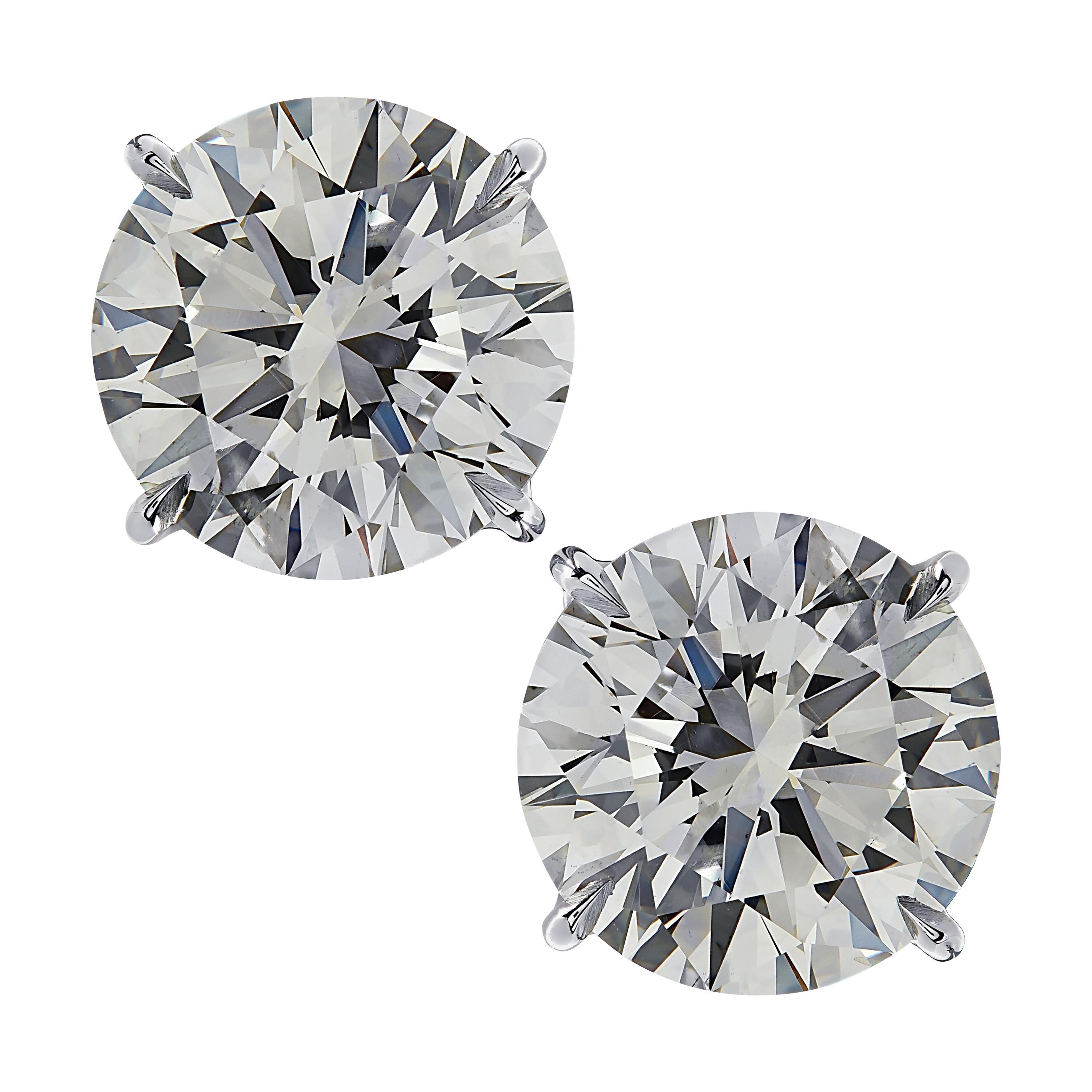 Vivid Diamonds GIA Certified 6.01 Carat Diamond Solitaire Stud Earrings