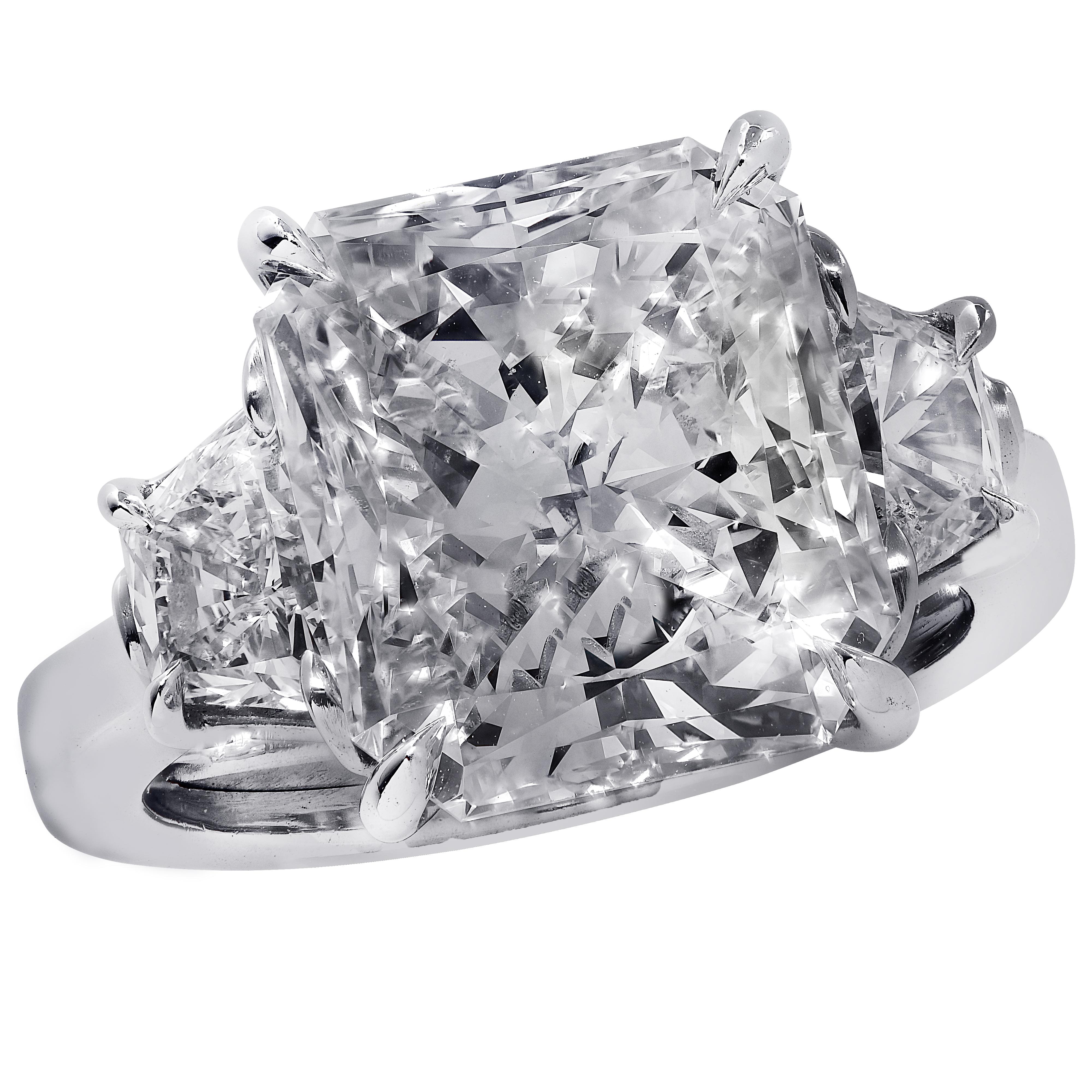 Vivid Diamonds GIA Certified 6.02 Carat Diamond Engagement Ring (Radiantschliff)