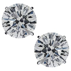 Vivid Diamonds GIA Certified 6.02 Carat Diamond Solitaire Stud Earrings