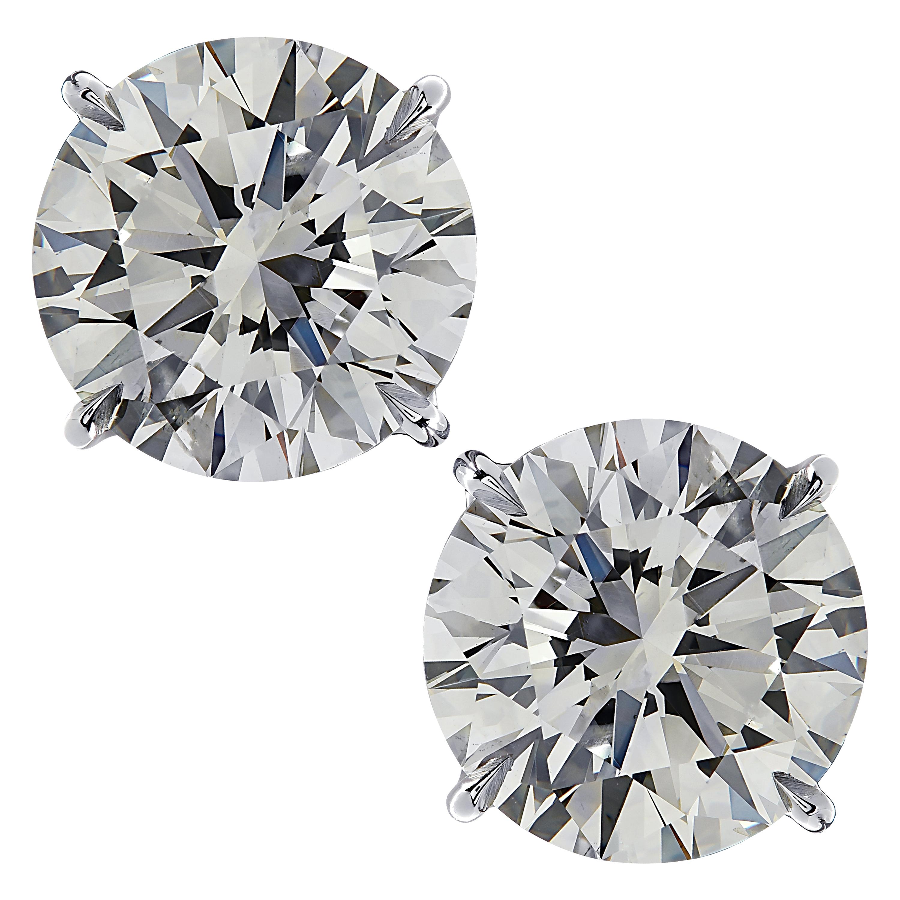 Vivid Diamonds GIA Certified 6.14 Carat Diamond Stud Earrings