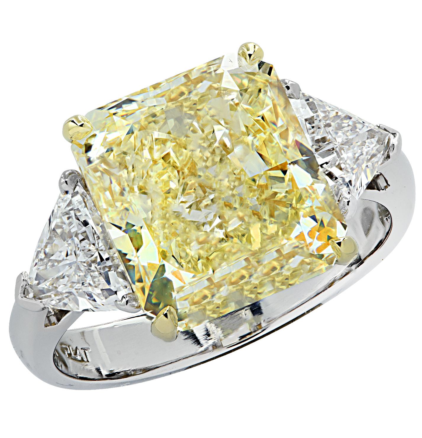 Modern Vivid Diamonds GIA Certified 6.42 Carat Fancy Yellow Diamond Engagement Ring