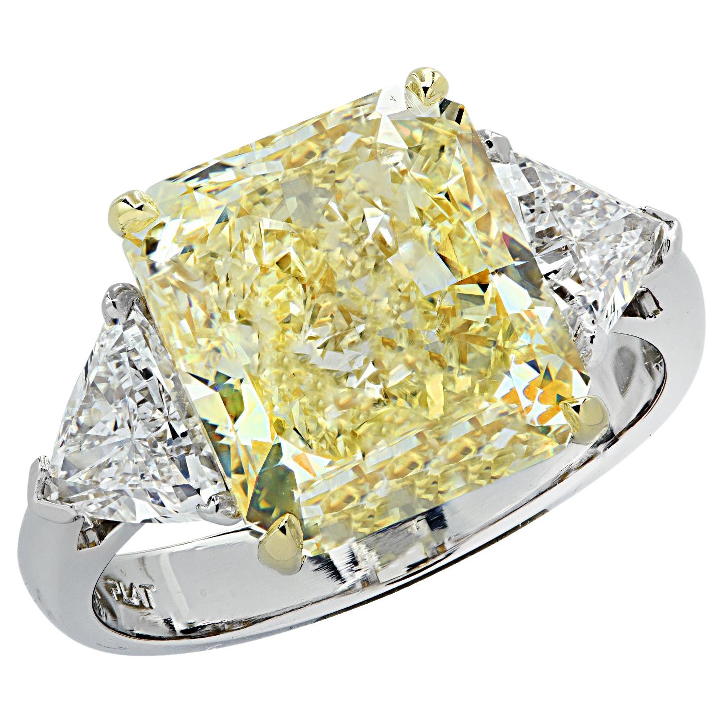 Vivid Diamonds GIA Certified 6.42 Carat Fancy Yellow Diamond Engagement Ring