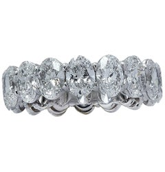 Vivid Diamonds GIA Certified 6.61 Carat Oval Diamond Eternity Band