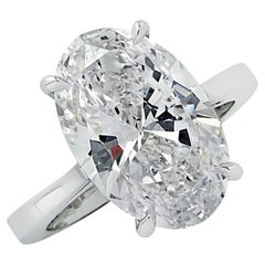 Vivid Diamonds GIA Certified 6.62 Carat Oval Diamond Engagement Ring 