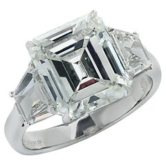 Vivid Diamonds GIA Certified 7.01 Carat Emerald Cut Diamond Engagement Ring
