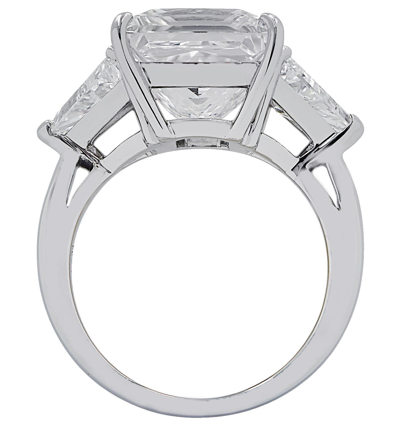 Vivid Diamonds GIA Certified 7.03 Carat Princess Cut Diamond Engagement Ring In New Condition In Miami, FL
