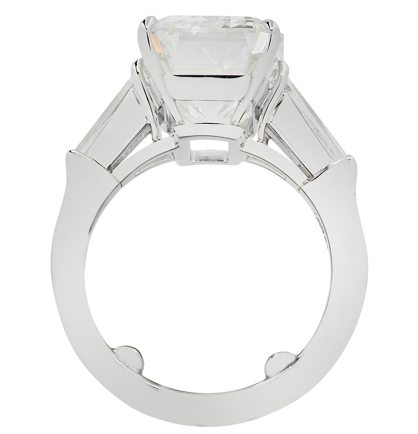 Contemporary Vivid Diamonds GIA Certified 7.52 Carat Emerald Cut Engagement Ring