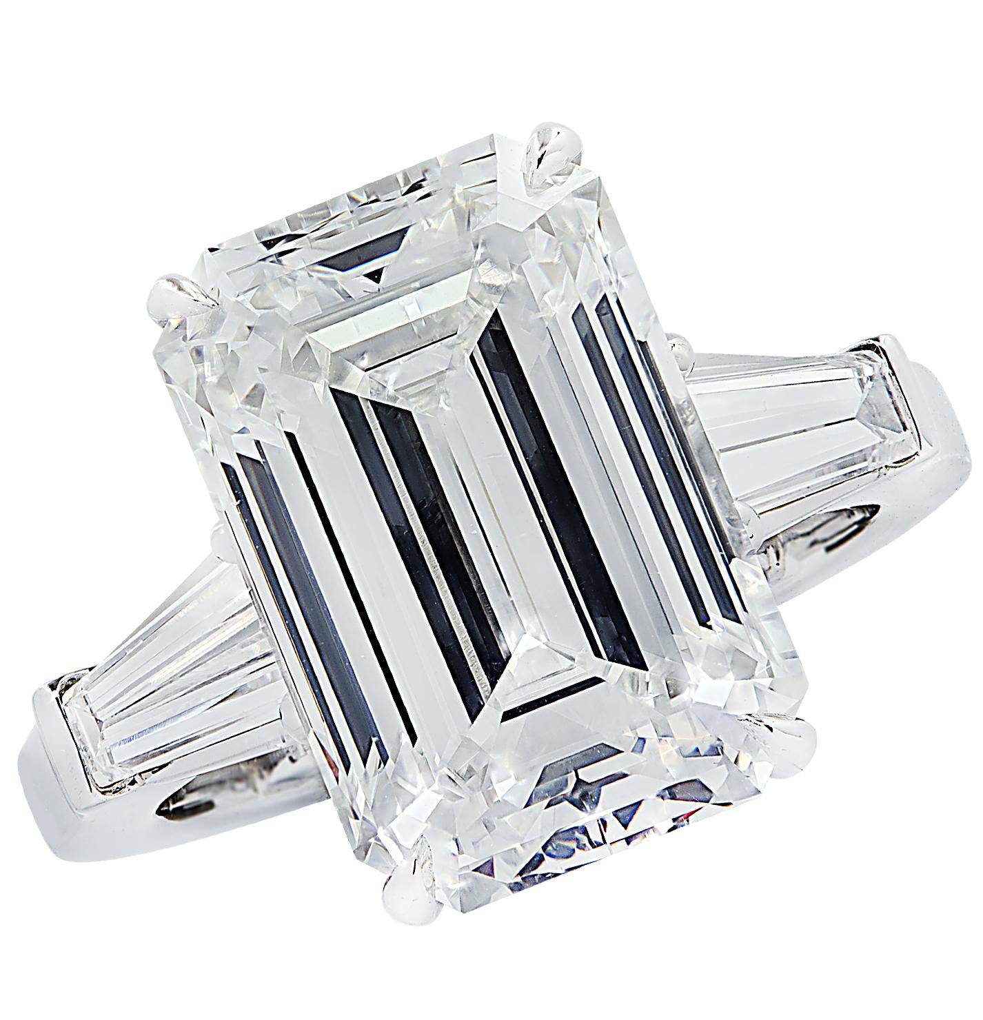 Vivid Diamonds GIA Certified 7.52 Carat Emerald Cut Engagement Ring In New Condition In Miami, FL