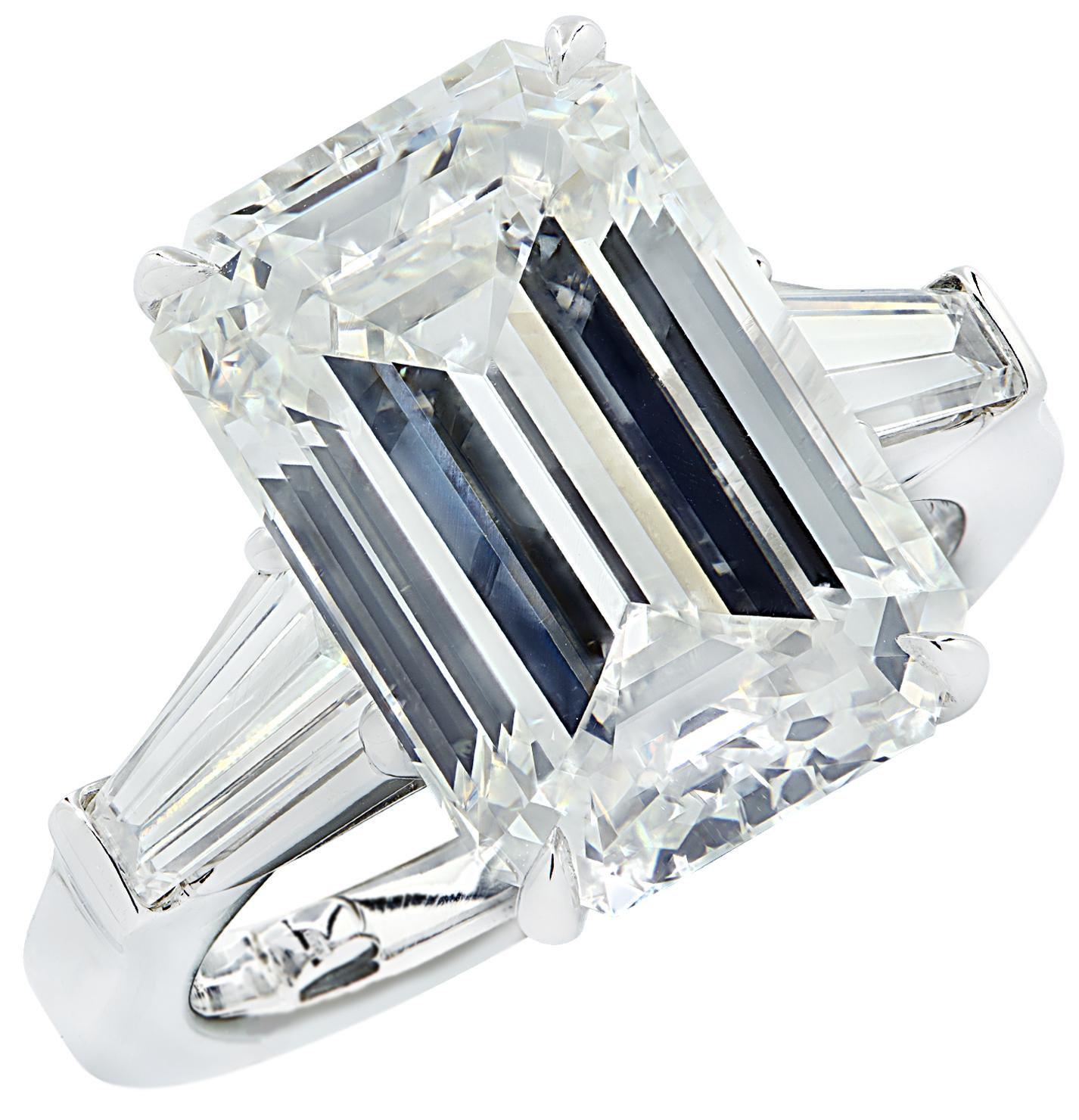 Vivid Diamonds GIA Certified 7.52 Carat Emerald Cut Engagement Ring 1