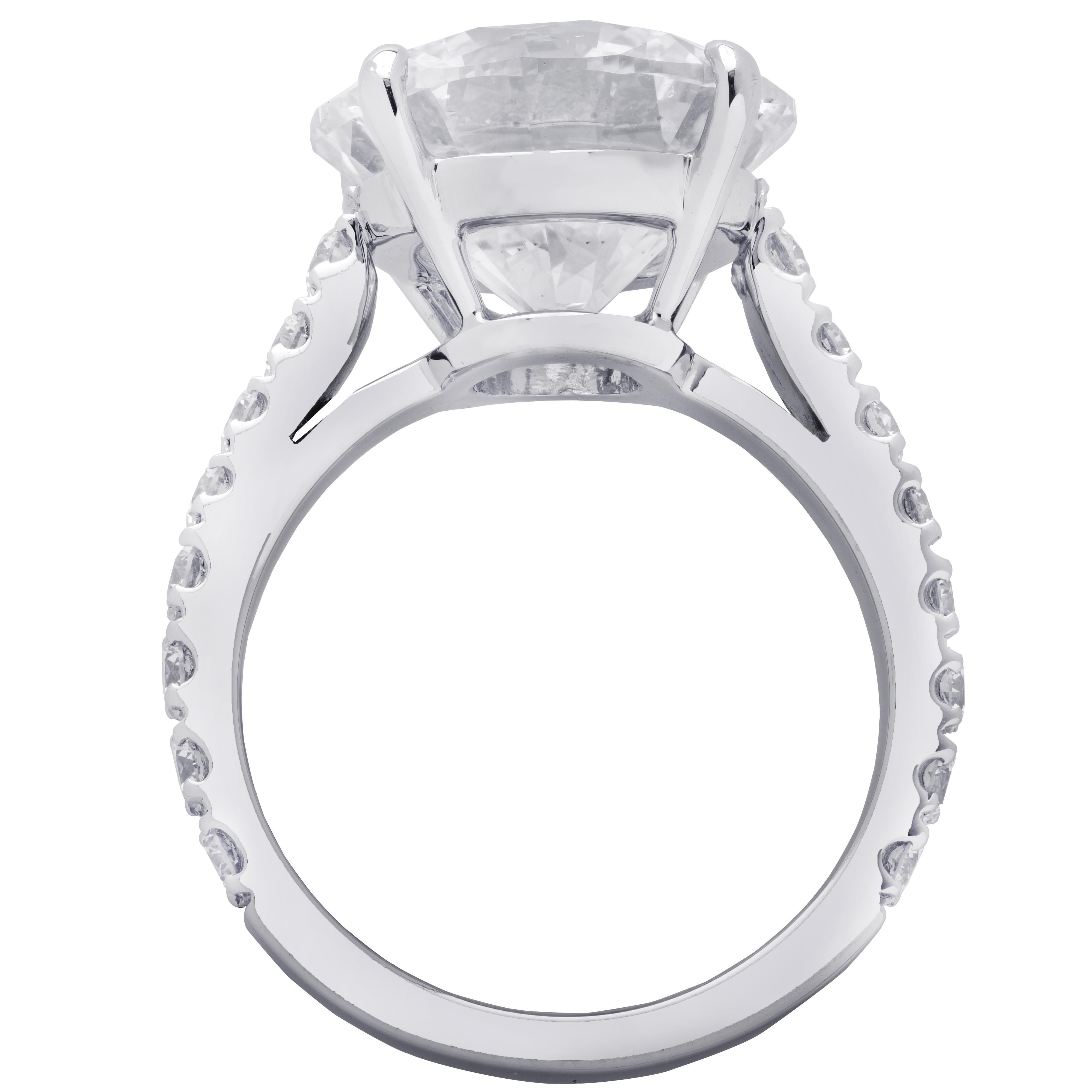 Modern Vivid Diamonds GIA Certified 7.61 Carat Diamond Platinum Engagement Ring