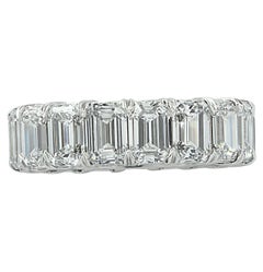 Vivid Diamonds GIA Certified 8.63 Carat Emerald Cut Diamond Eternity Band