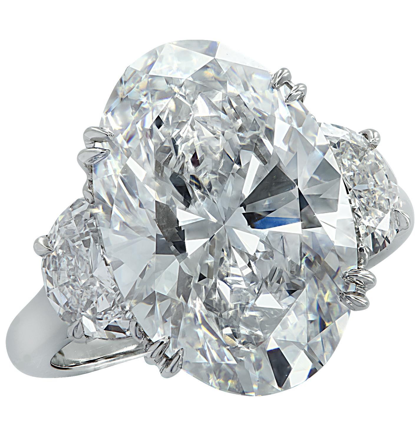 Oval Cut Vivid Diamonds GIA Certified 8.87 Carat Oval Diamond Engagement Ring