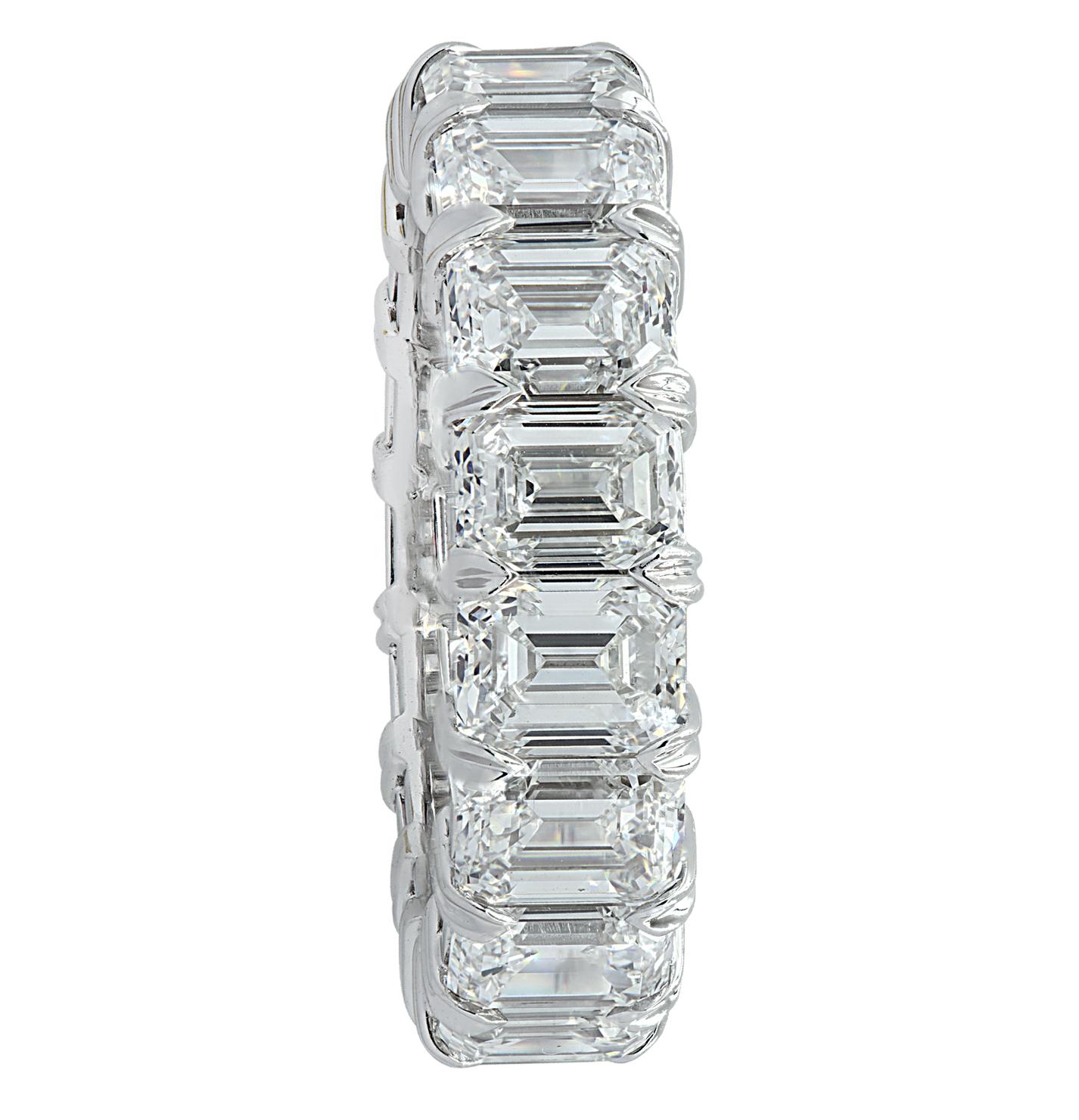 Modern Vivid Diamonds GIA Certified 9.03 Carat Diamond Eternity Band For Sale