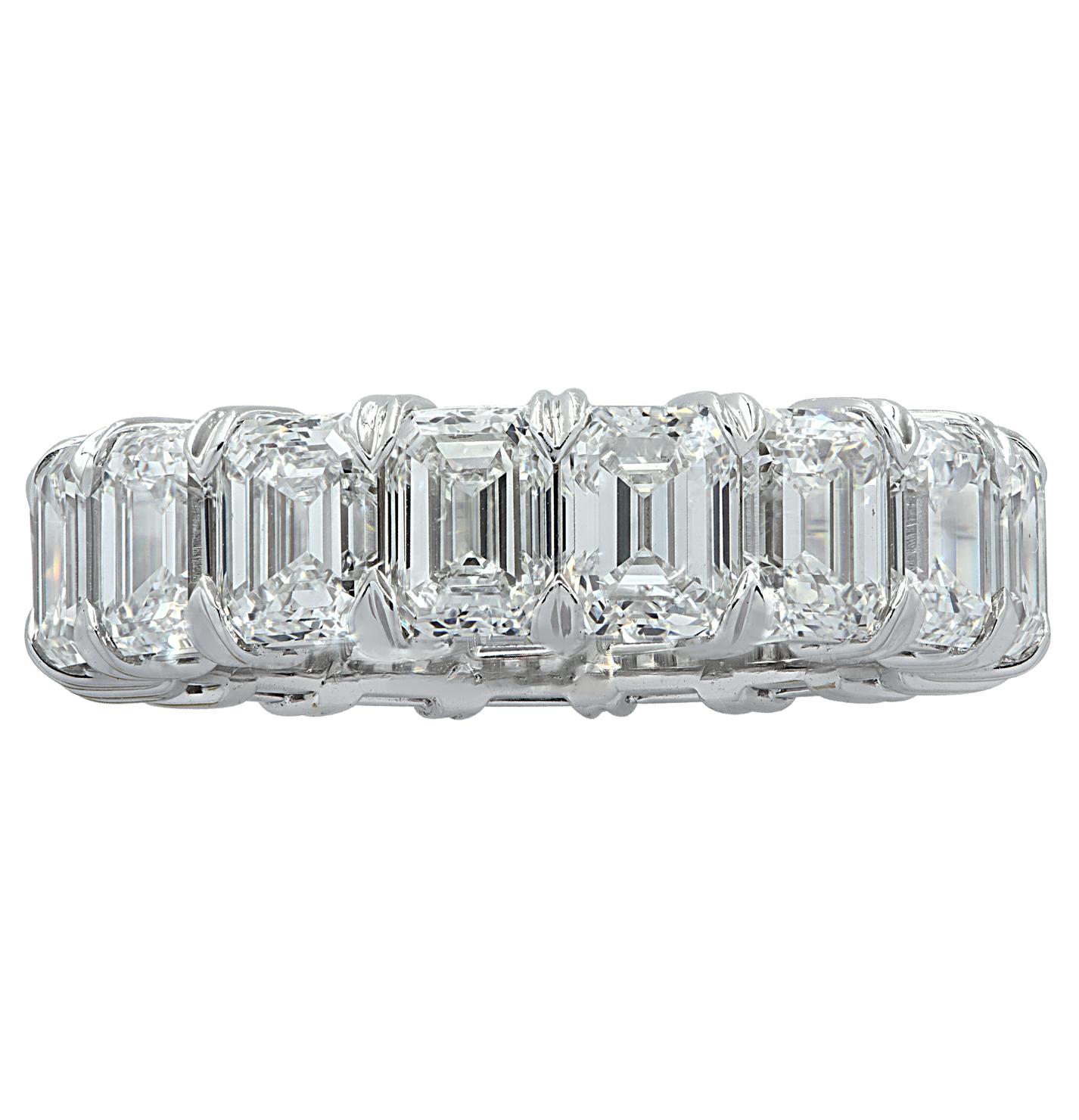 Vivid Diamonds GIA Certified 9.03 Carat Diamond Eternity Band In New Condition For Sale In Miami, FL