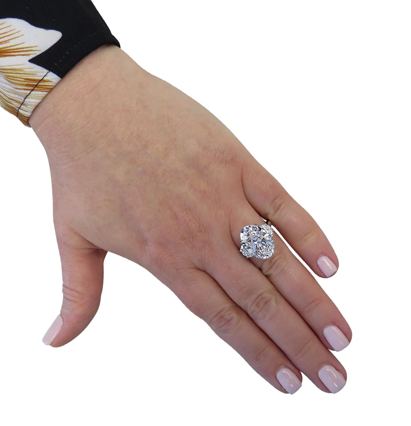 Modern Vivid Diamonds GIA Certified 9.03 Carat Oval Diamond Engagement Ring