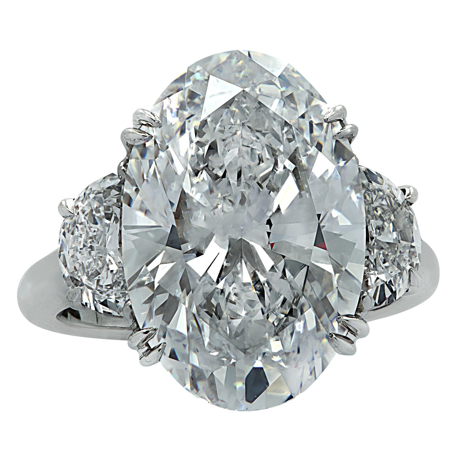 Oval Cut Vivid Diamonds GIA Certified 9.03 Carat Oval Diamond Engagement Ring